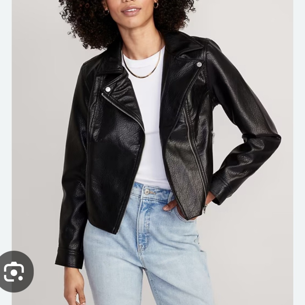 Old Navy Black Pleather Jacket PS